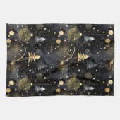 Golden Noir Christmas  Geschirrtuch (Horizontal)