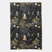 Golden Noir Christmas  Geschirrtuch (Vertikal)