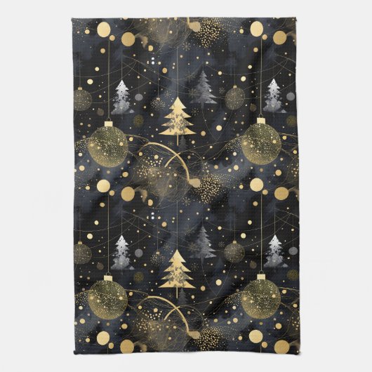 Golden Noir Christmas Geschirrtuch (Vertikal)