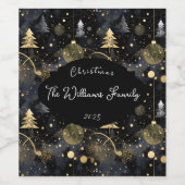 Golden Noir Christmas Weinetikett (Einzelnes Label)