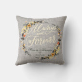 Golden Noir Hochzeit Monogram Kissen (Rückseite)