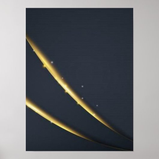 Golden Noir Minimal Lines Wall Art – Black & Gold  Poster (Vorne)