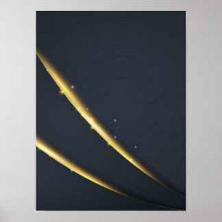Golden Noir Minimal Lines Wandkunst – Schwarz & Go Poster
