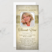 Golden Notes Musical Memorial Danke Karte (Vorne/Hinten)