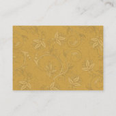 Golden Nouveau Fleur Wedding Card Begleitkarte (Rückseite)