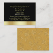 Golden Nouveau Fleur Wedding Card Begleitkarte (Vorne/Hinten)