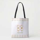 Golden Number 88 & Infinity Pattern auf Weiß Tasche (Vorderseite)