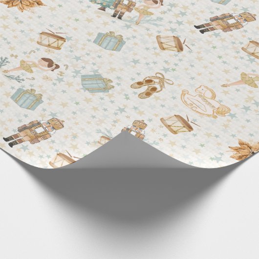 Golden Nutcracker & Ballerina Design Geschenkpapier (Ecke)