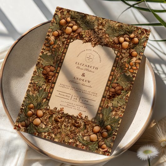 Golden Oak Forest Wedding Einladung