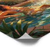 Golden Oasis Retreat in Warm Light Poster (Ecke)