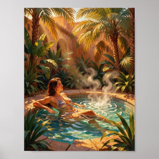 Golden Oasis Retreat in Warm Light Poster (Vorne)
