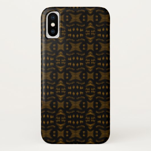Golden Obsidian Tribal Ikat Pattern Case-Mate iPhone Hülle (Rückseite)