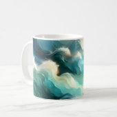 Golden Ocean Flow Abstract Waves Kaffeetasse (Vorderseite Links)