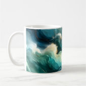 Golden Ocean Flow Abstract Waves Kaffeetasse (Links)