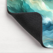 Golden Ocean Flow Abstract Waves Mousepad (Ecke)