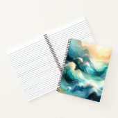 Golden Ocean Flow Abstract Waves Notizblock (Innenseite)