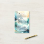 Golden Ocean Flow Abstract Waves Post-it Klebezettel (Auf Schreibtisch)