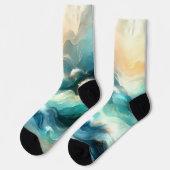 Golden Ocean Flow Abstract Waves Socken (Linkes Detail)