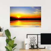 Golden Ocean Sunset Print Poster (Heimbüro)