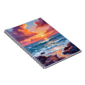 Golden Ocean Sunset | Watercolor Coastal Radiant Notizblock (Rechte Seite)