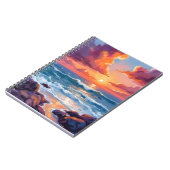 Golden Ocean Sunset | Watercolor Coastal Radiant Notizblock (Linke Seite)