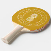 Golden Ochre Pineapple Wedding Crest & Names Tischtennis Schläger (Vorderseite)