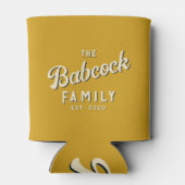 Golden Ochre Retro Family Name & Year Dosenkühler (Rückseite)