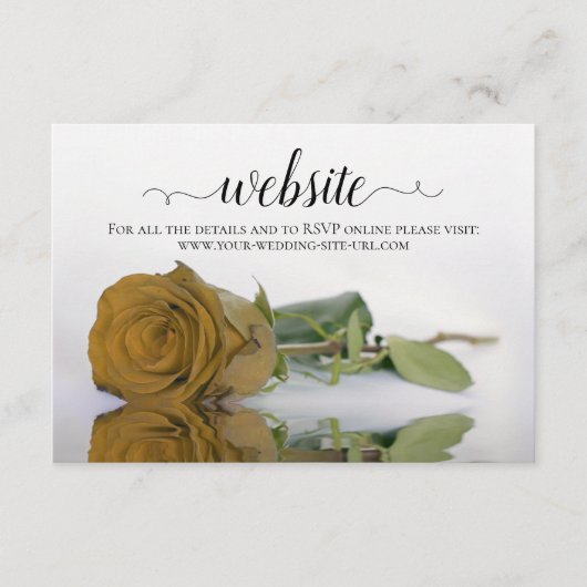 Golden Ochre Rose Elegante Hochzeitswebsite Begleitkarte (Vorderseite)