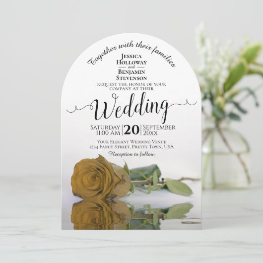 Golden Ochre Rose Estival Jazz Einladung (Stehend Vorderseite)