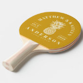Golden Ochre Tropical Pineapple Wedding Crest Tischtennis Schläger (Vorderseite)