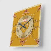 Golden Ochre Wall Clock 1/50 Quadratische Wanduhr (Winkel)