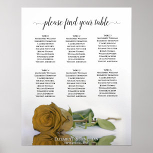 Golden Ocker Rose 6 Tabelle Seekarte Poster