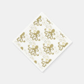 Golden Octopus & Muscheln Beach Geburtstagsparty Serviette (Ecke)