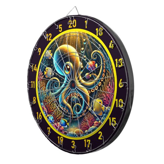 Golden Octopus Reef Adventure Dartboard Dartscheibe (Vorderseite rechts)