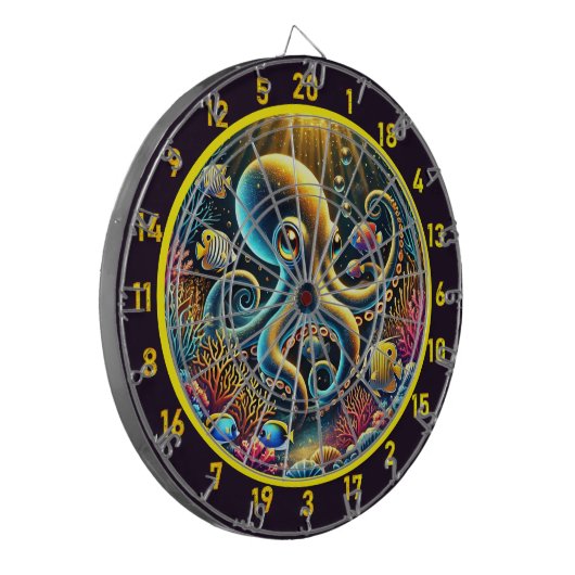 Golden Octopus Reef Adventure Dartboard Dartscheibe (Vorderseite Links)