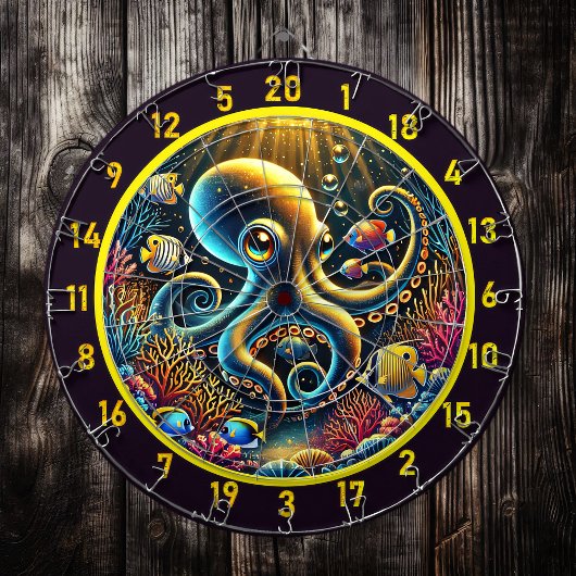 Golden Octopus Reef Adventure Dartboard Dartscheibe