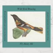 Golden oder Baltimore Oriole (Icterus galbula) Bierflaschenetikett (Einzelnes Label)