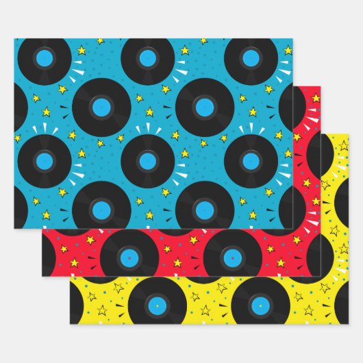 Golden Oldie Retro Vinyl Platten Geschenkpapier Set (Set)