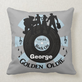 Golden Oldie Vinyl Platten Rock on Personalisiert Kissen