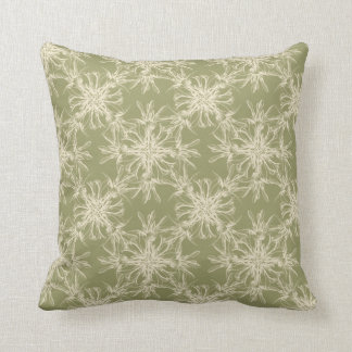 Golden Olive Green Damask Muster Kissen