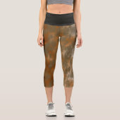 Golden Olive Marmor Capri Leggings (Vorderseite)