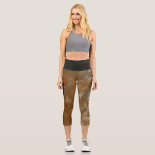 Golden Olive Marmor Capri Leggings