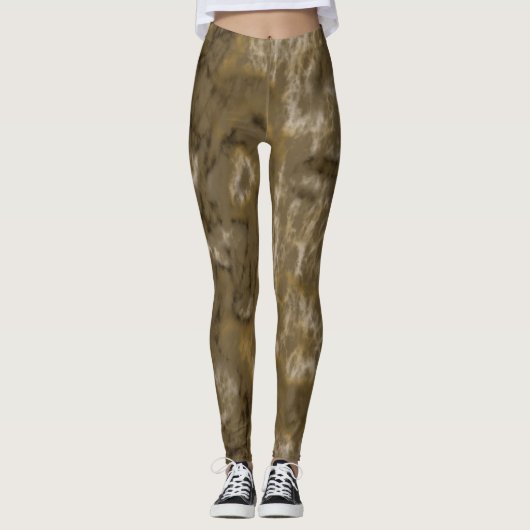 Golden Olive Marmor Leggings (Vorderseite)