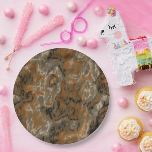 Golden Olive Marmor Pappteller (Party)