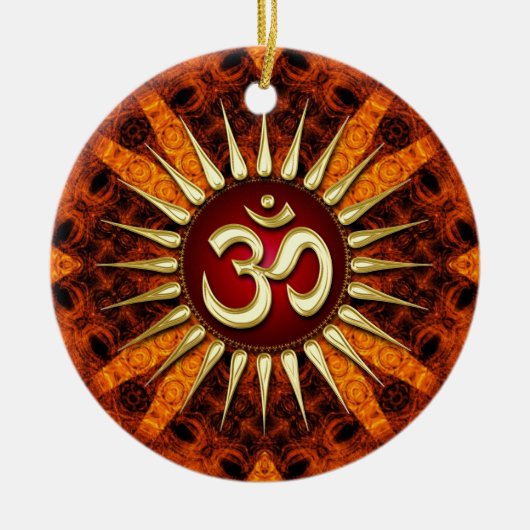 Golden OM Bio Good Energy Keramik Ornament (Vorne)