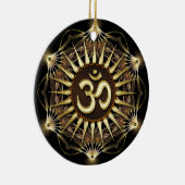 Golden OM Bio Hexagon Keramik Ornament (Rechts)