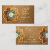 Golden Om Blume Mandala Design Gold Visitenkarte (Vorne/Hinten)