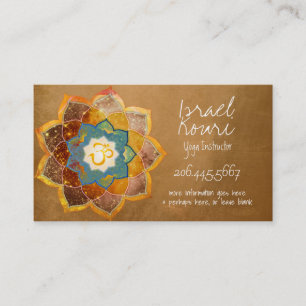 Golden Om Blume Mandala Design Gold Visitenkarte