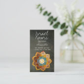 Golden Om Blume Mandala Design Visitenkarte (Stehend Vorderseite)