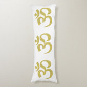 Golden Om Buddhistisches Symbol für das weiße Kiss Seitenschläferkissen (Vorderseite Vertikal)